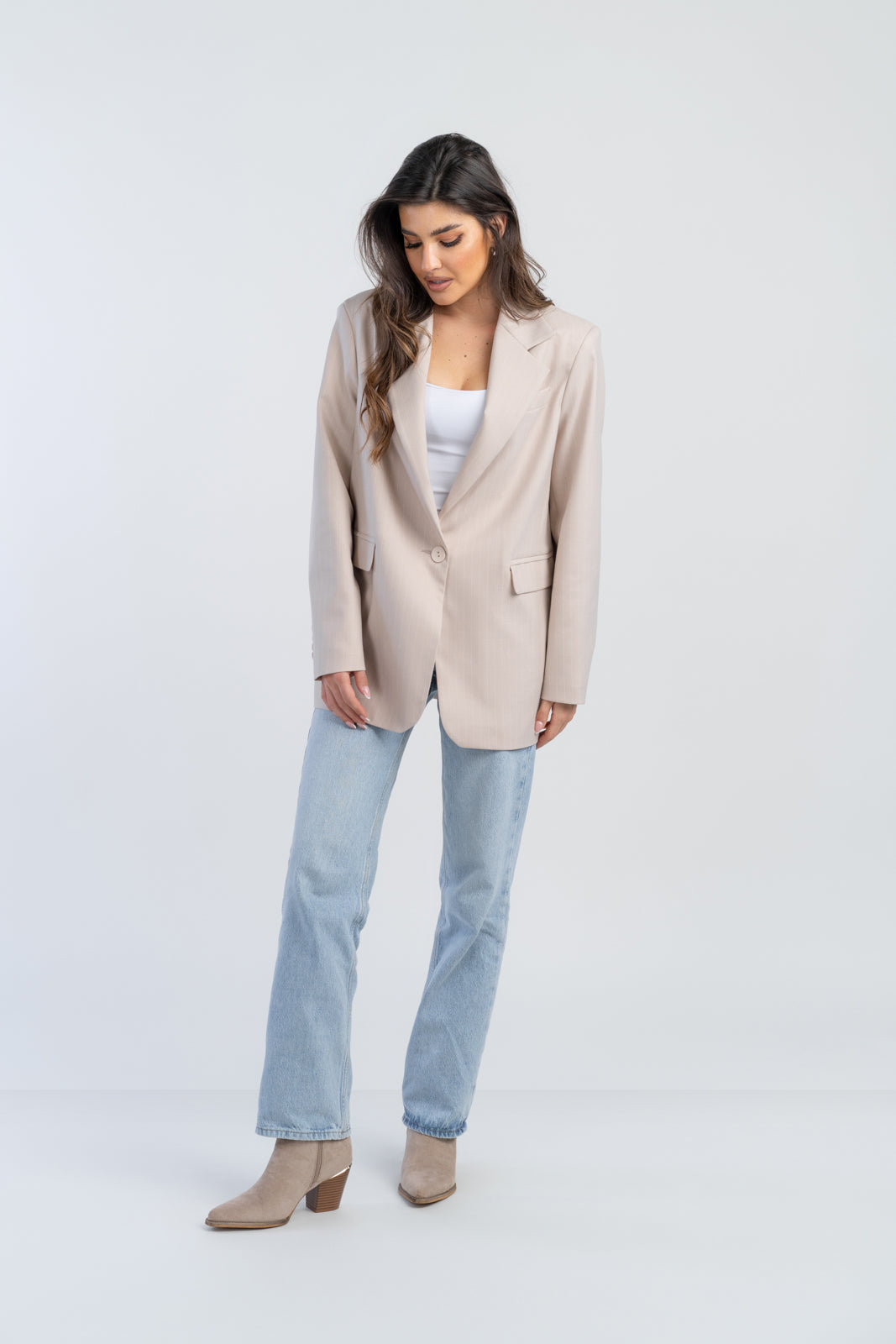 ALISON beige striped jacket