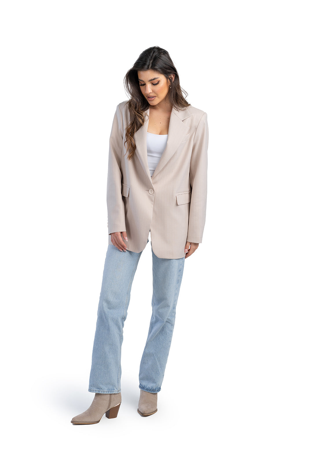 ALISON beige striped jacket