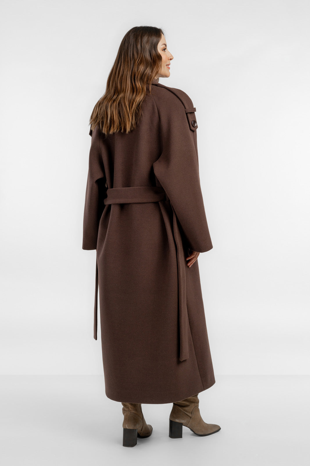 Aliana Chocolate Alpaca Coat - salme.pl