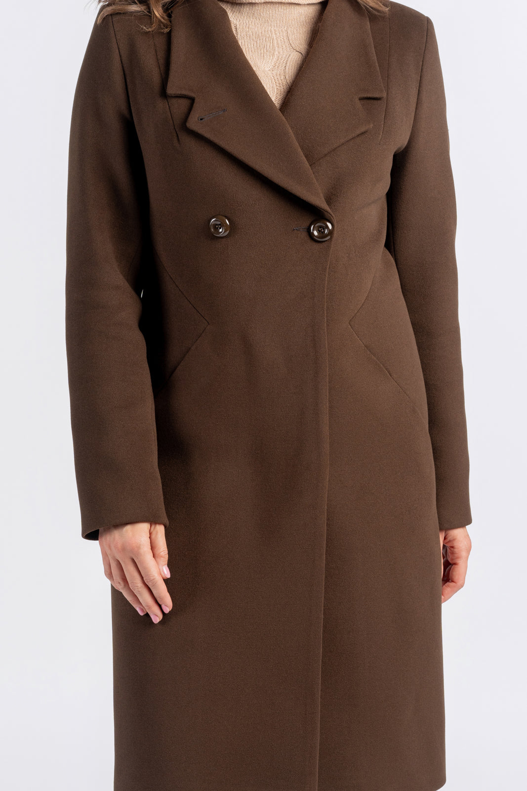 DOROTA coat, dark brown 