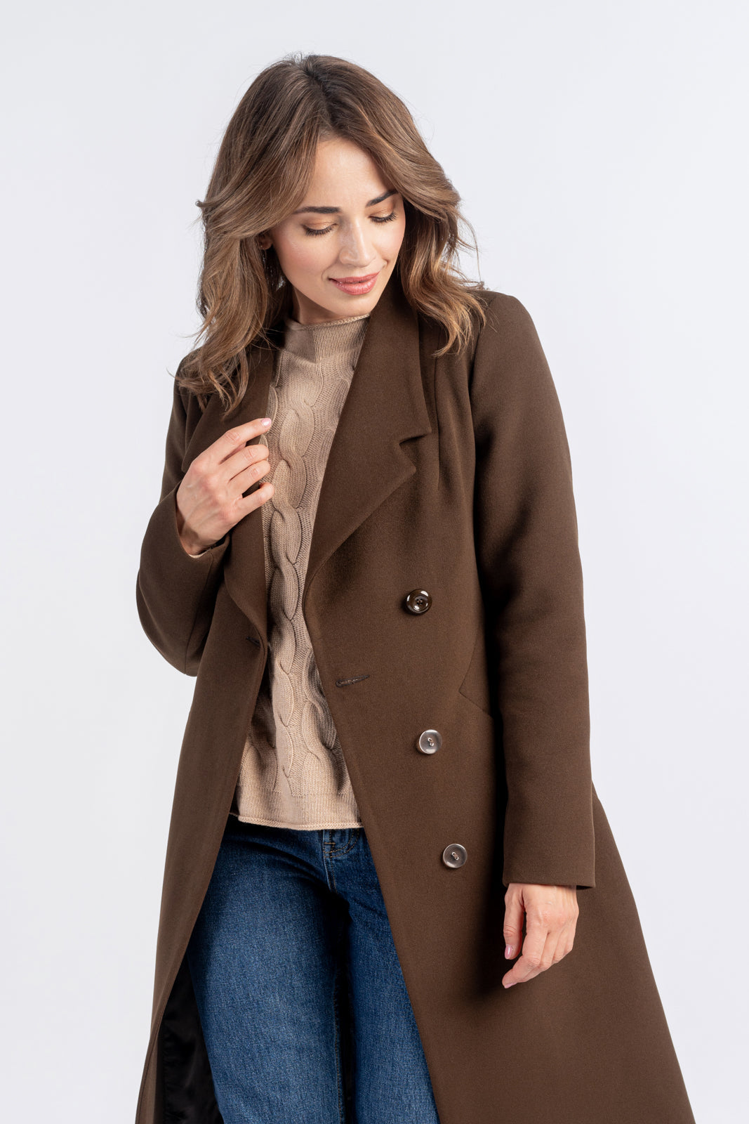 DOROTA coat, dark brown 