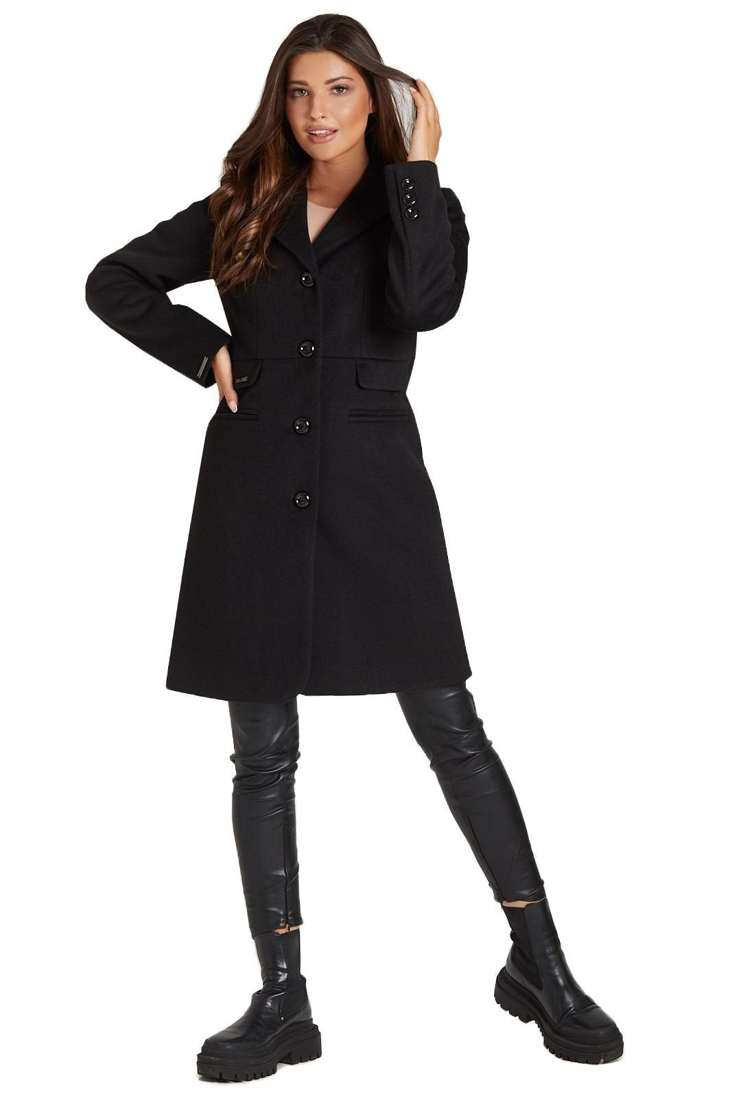 KORNELIA black alpaca coat