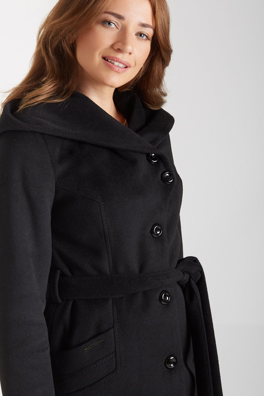MARIKA black alpaca coat 