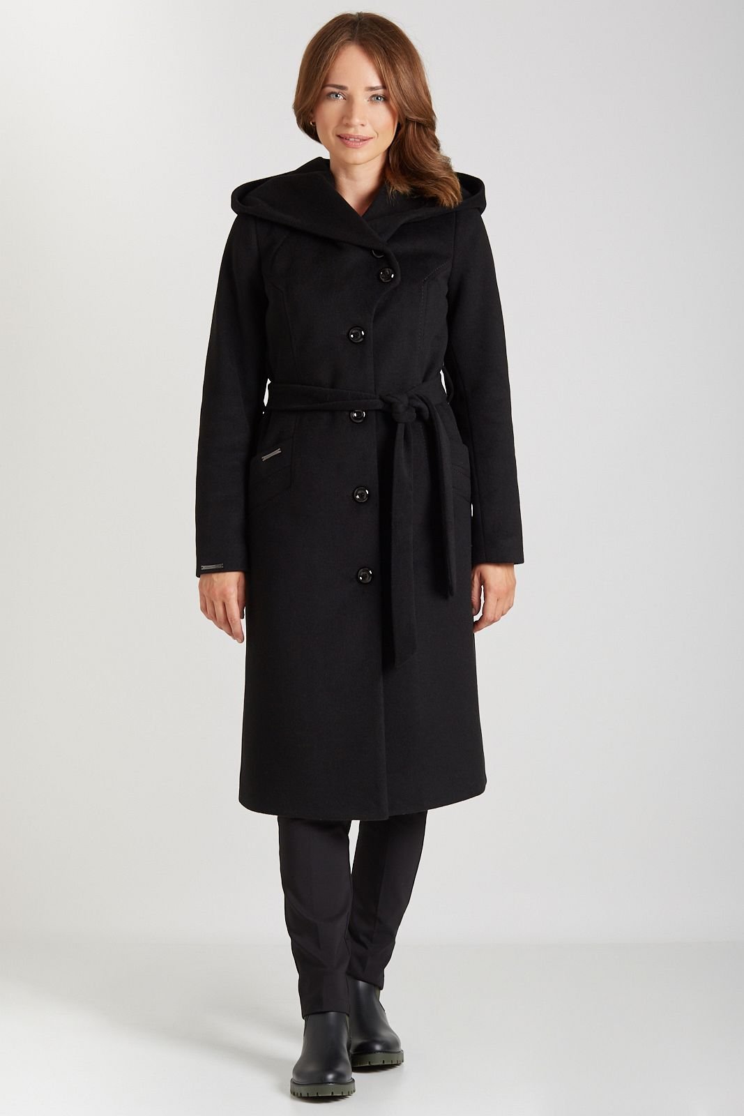 MARIKA black alpaca coat 