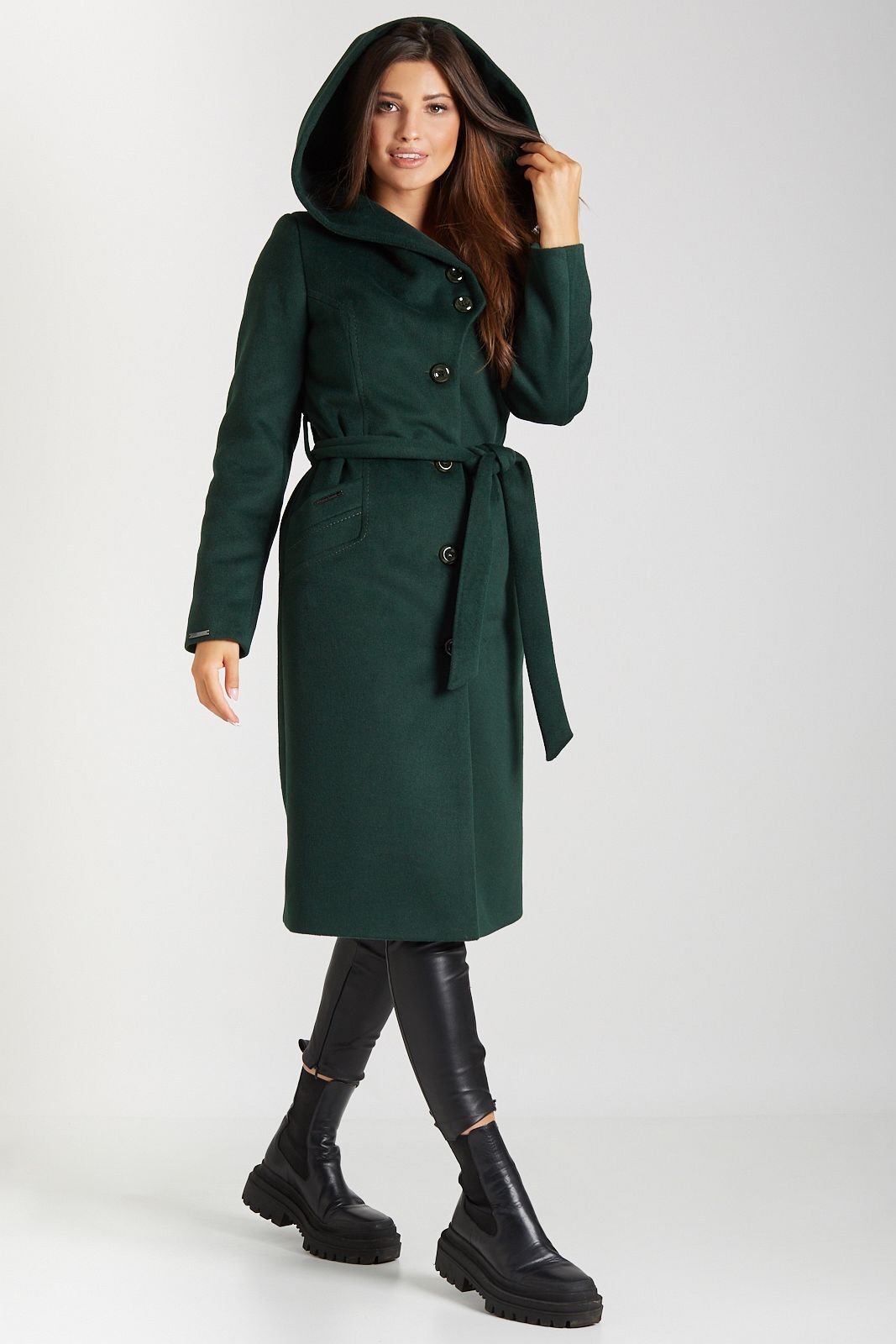 MARIKA green alpaca coat 