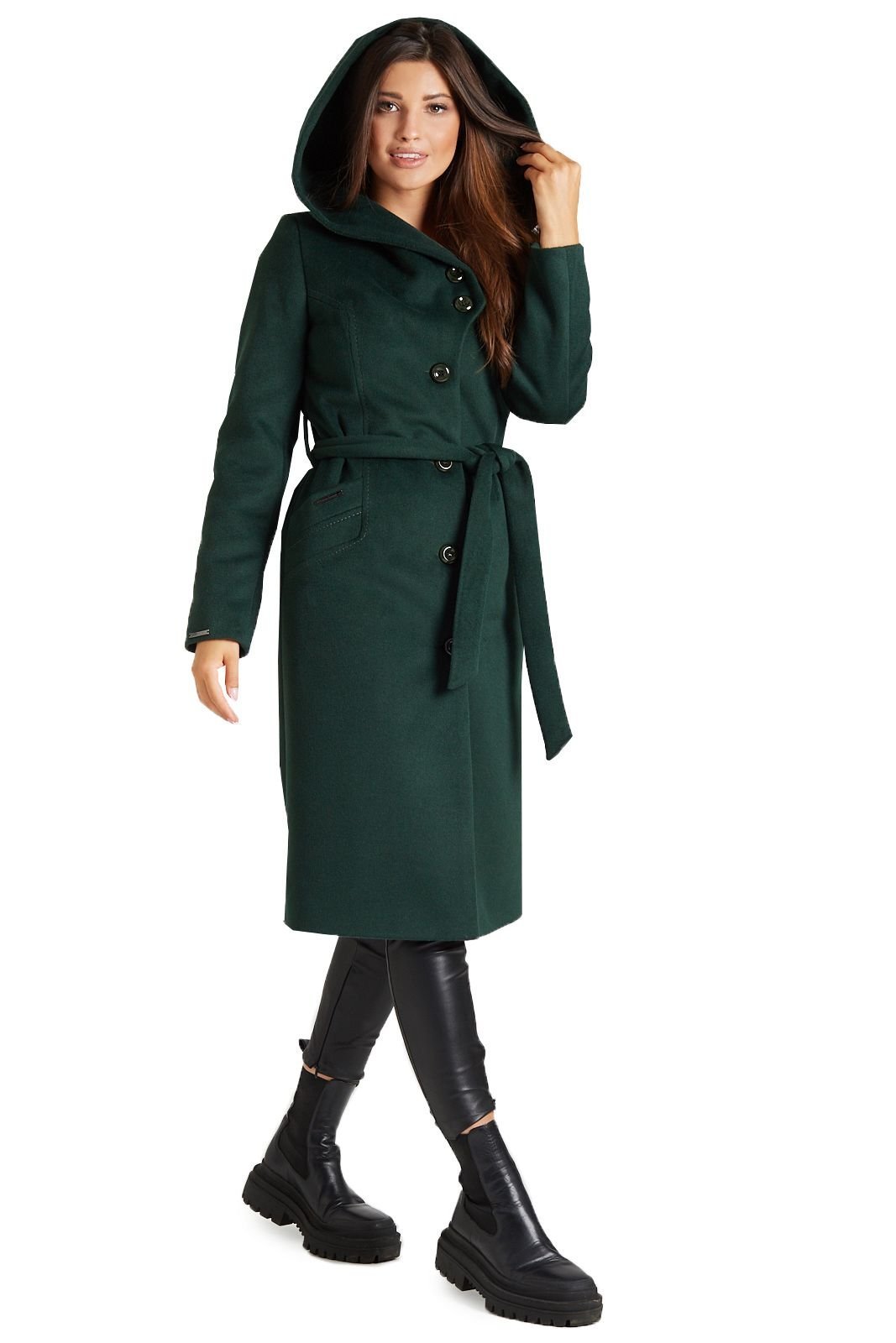 MARIKA green alpaca coat 