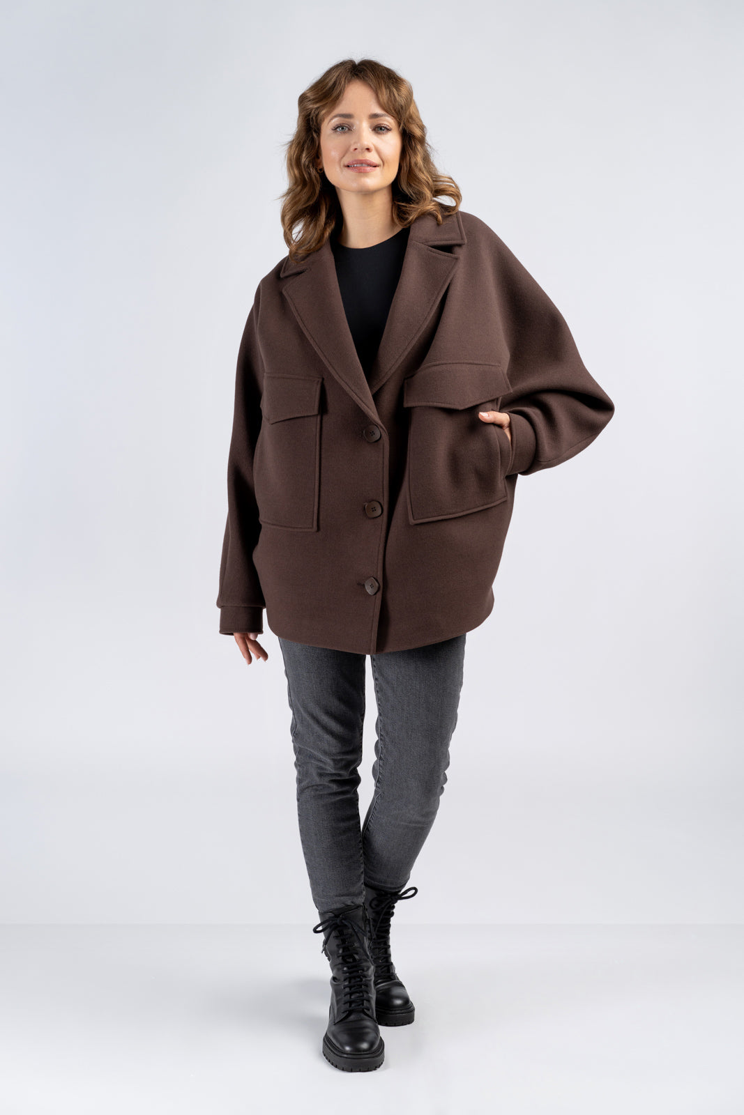 OMENA coat chocolate