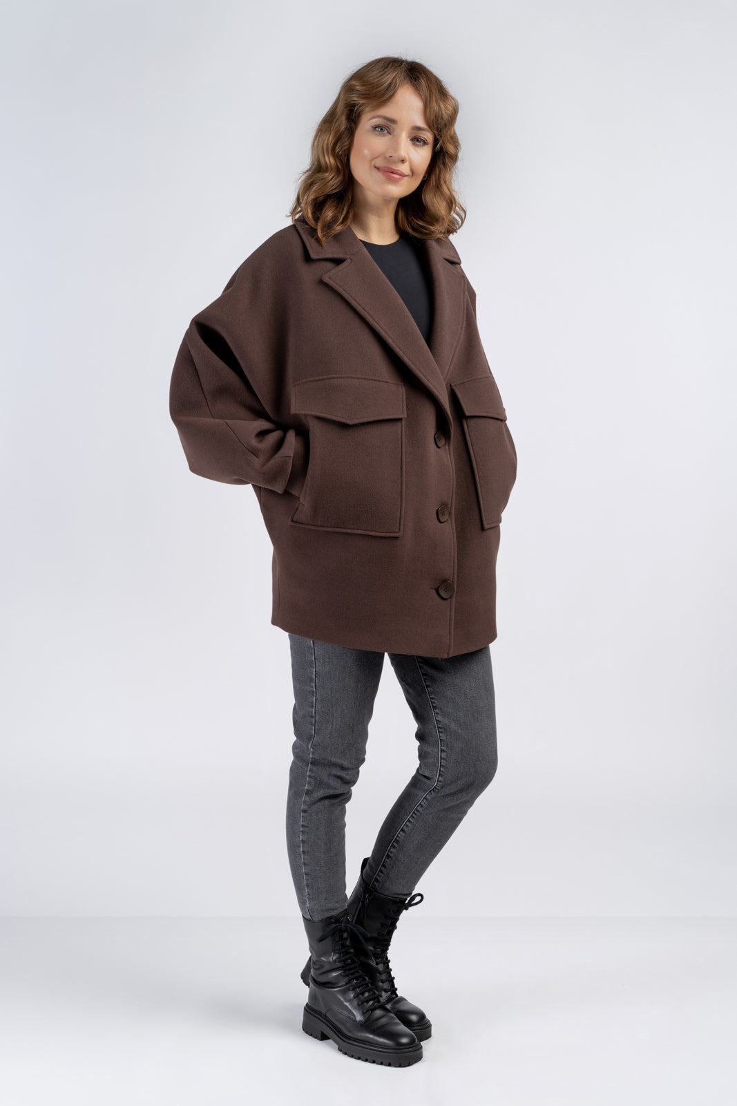 OMENA coat chocolate