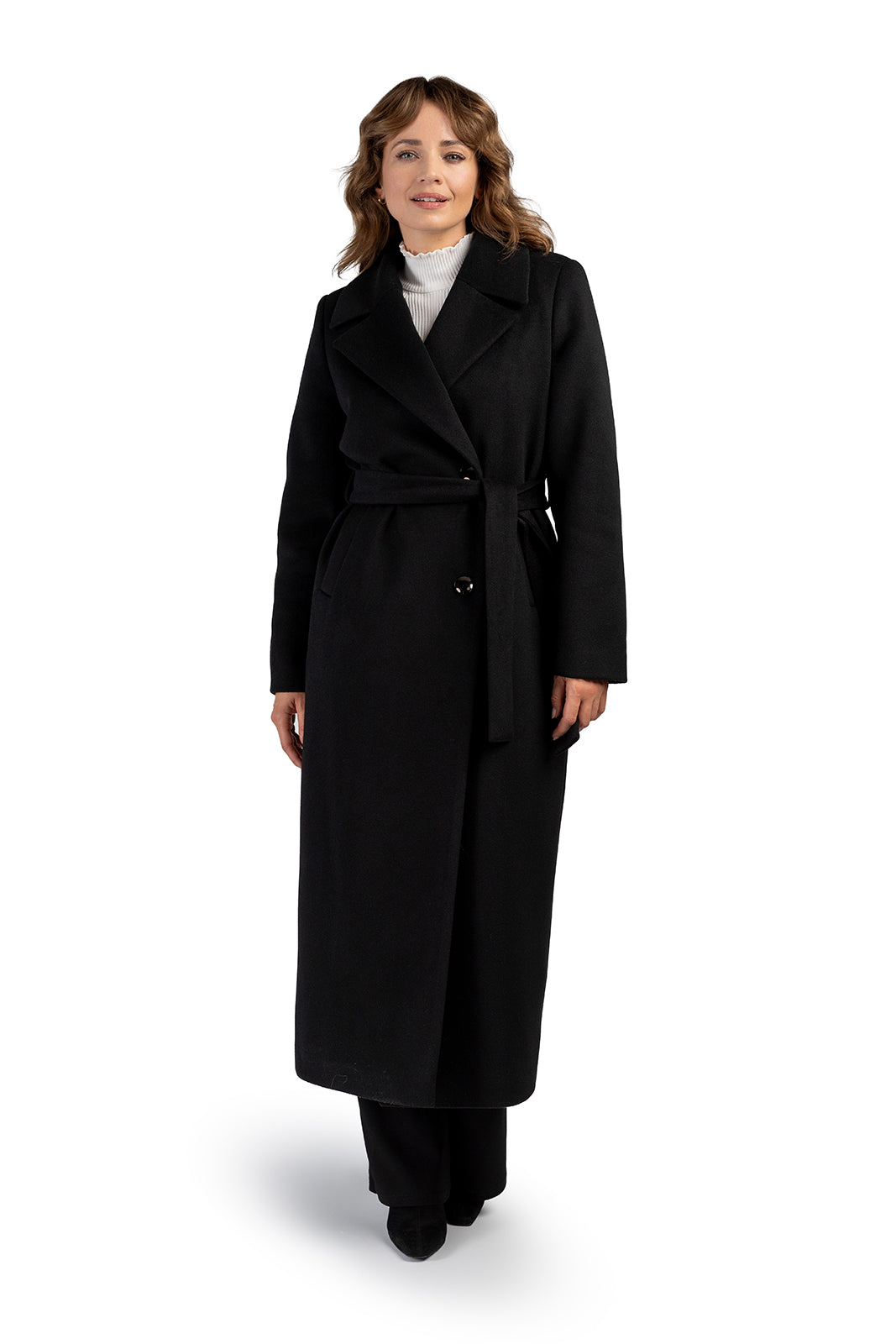 Verona black alpaca coat - salme.pl