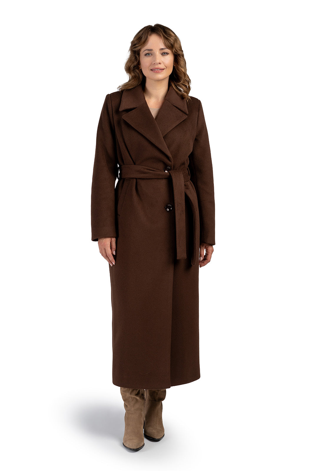 Verona Chocolate Alpaca Coat - salme.pl