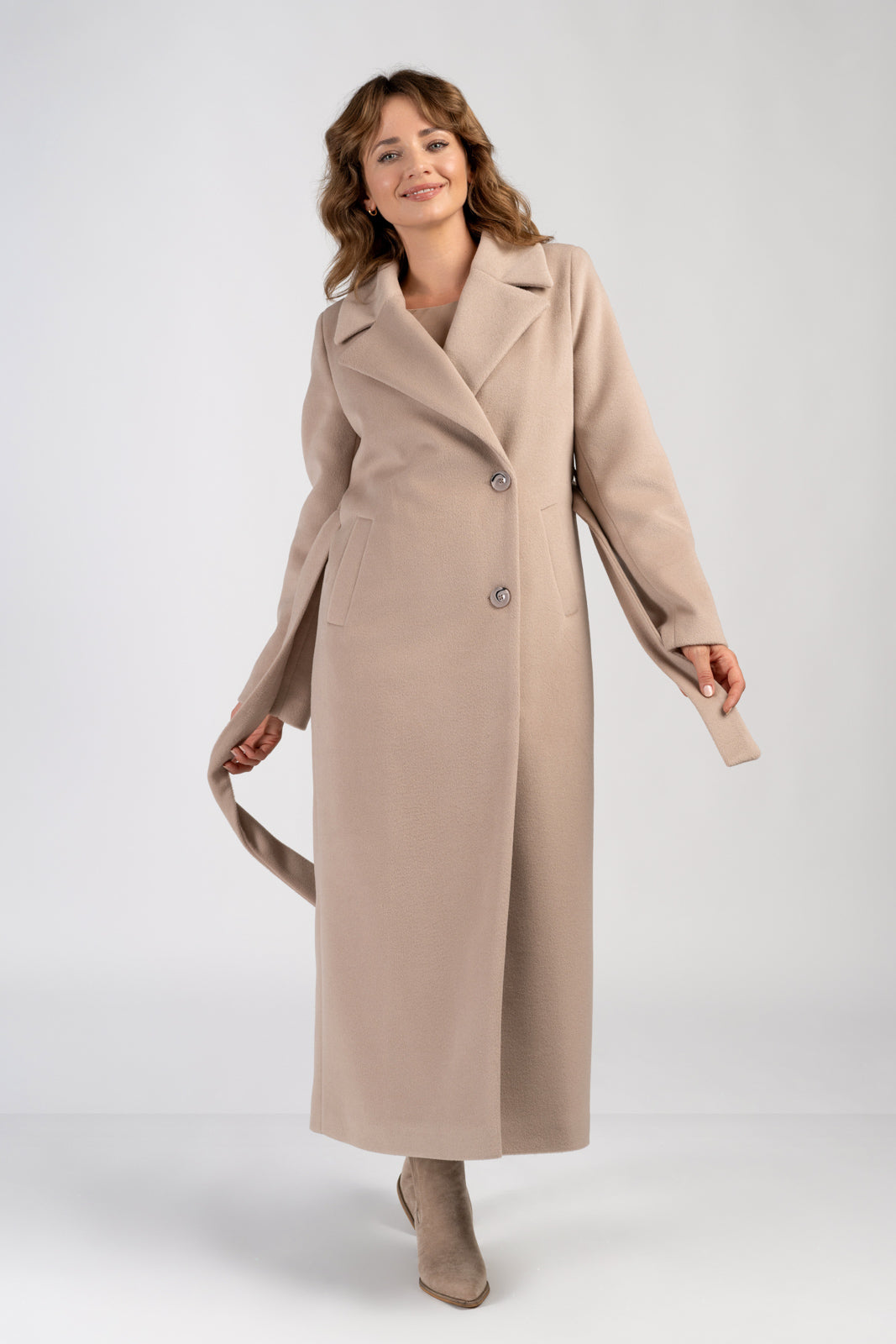 Verona light beige alpaca coat - salme.pl