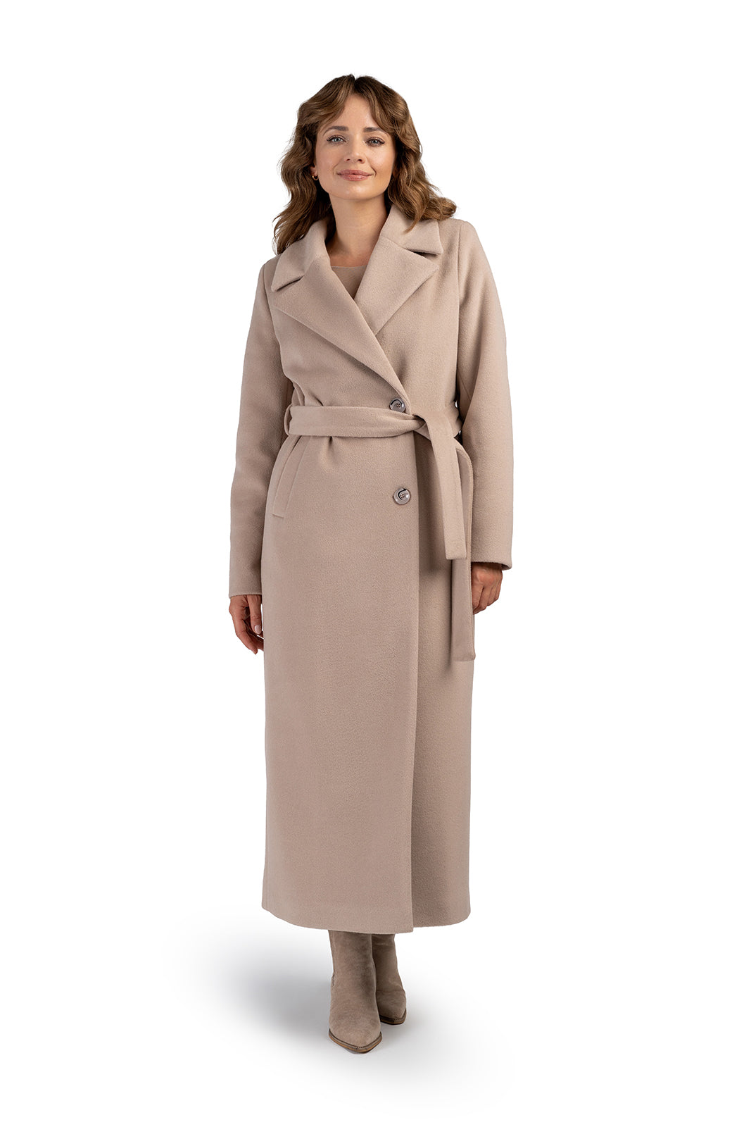 Verona light beige alpaca coat - salme.pl
