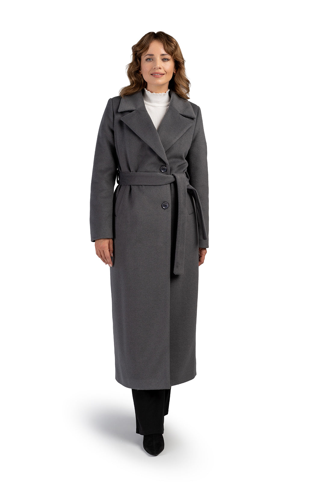 Verona gray alpaca coat - salme.pl