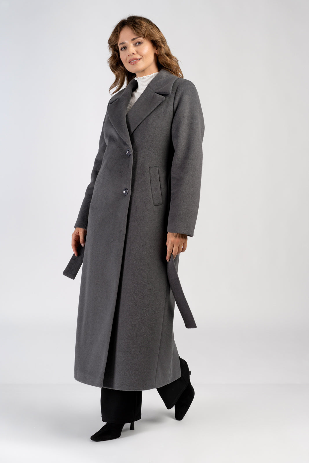 Verona gray alpaca coat - salme.pl