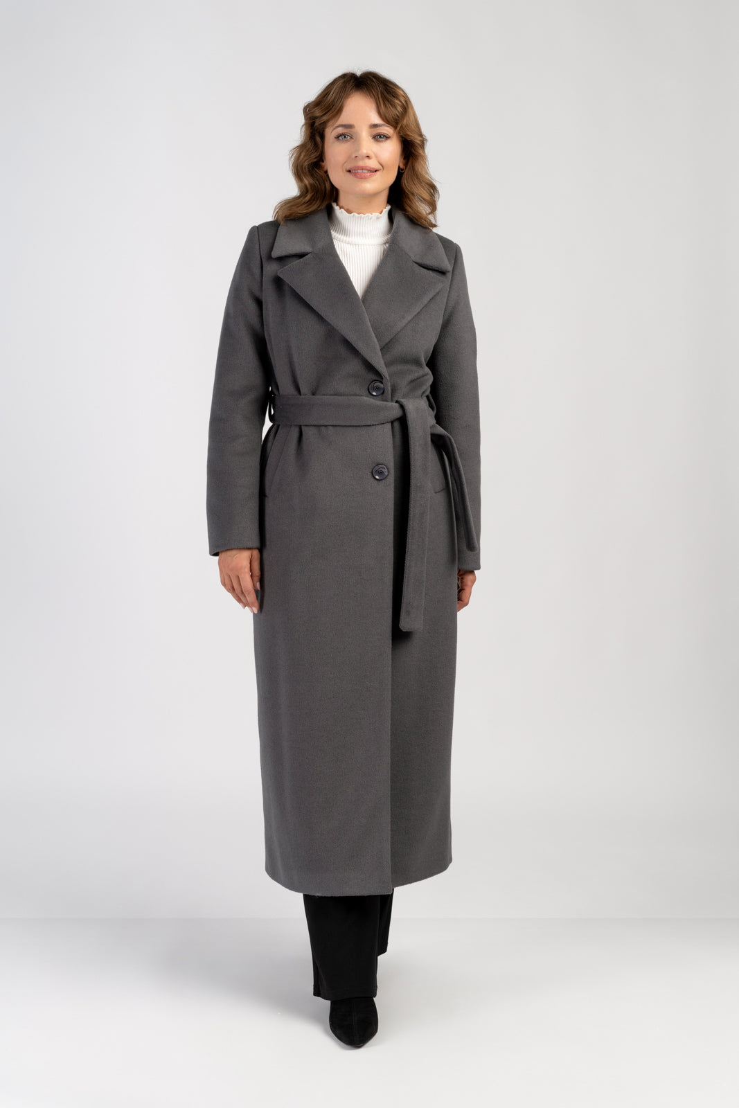 Verona gray alpaca coat - salme.pl