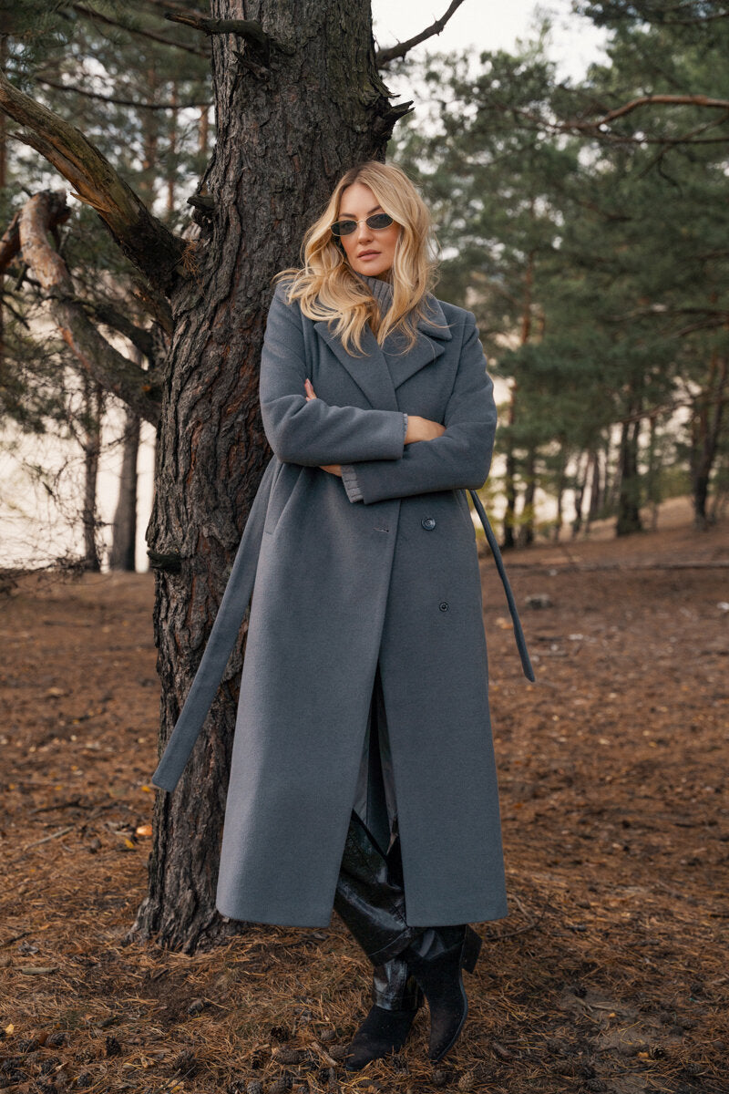 VERONA maxi coat gray