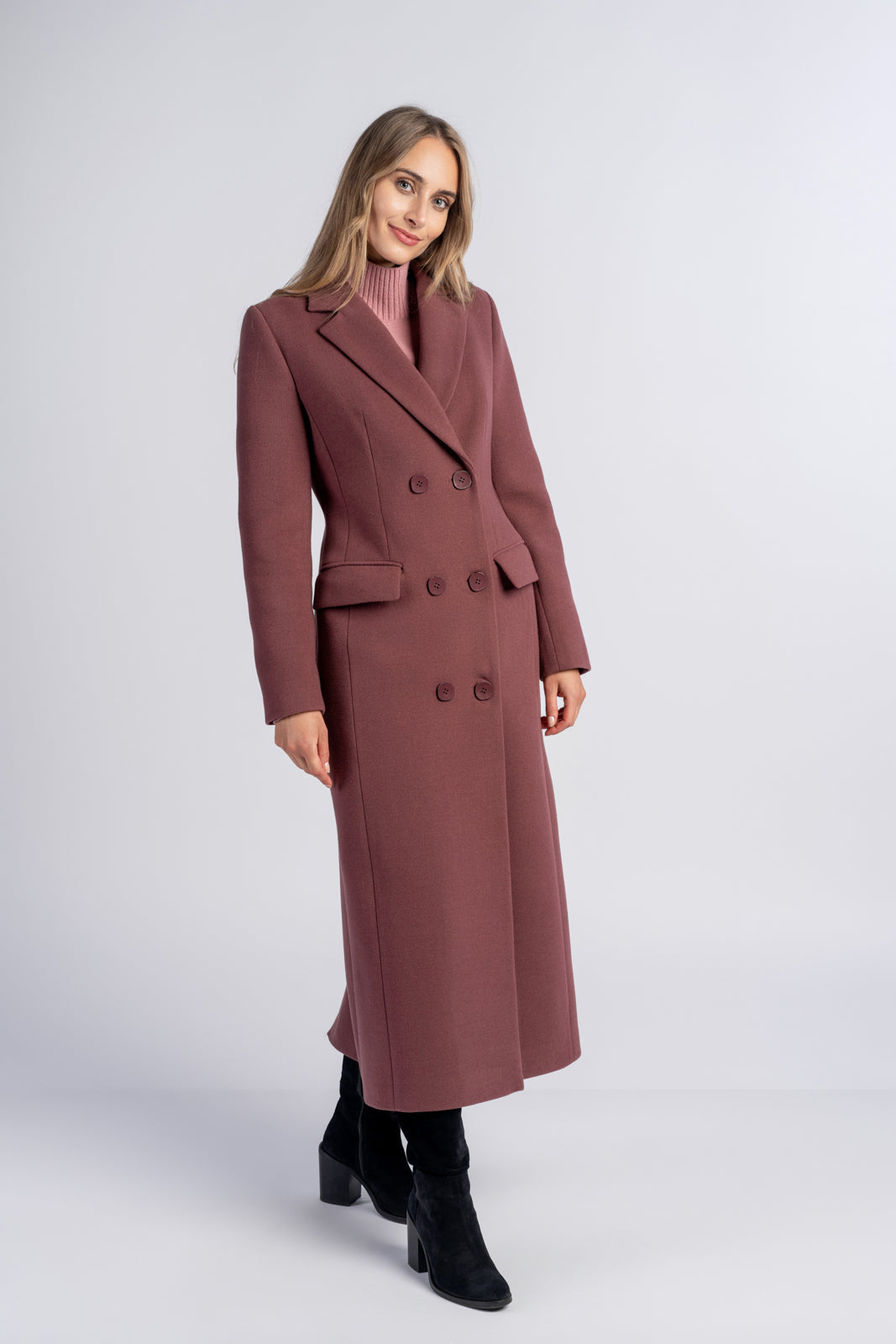 VIVIENNE burgundy coat