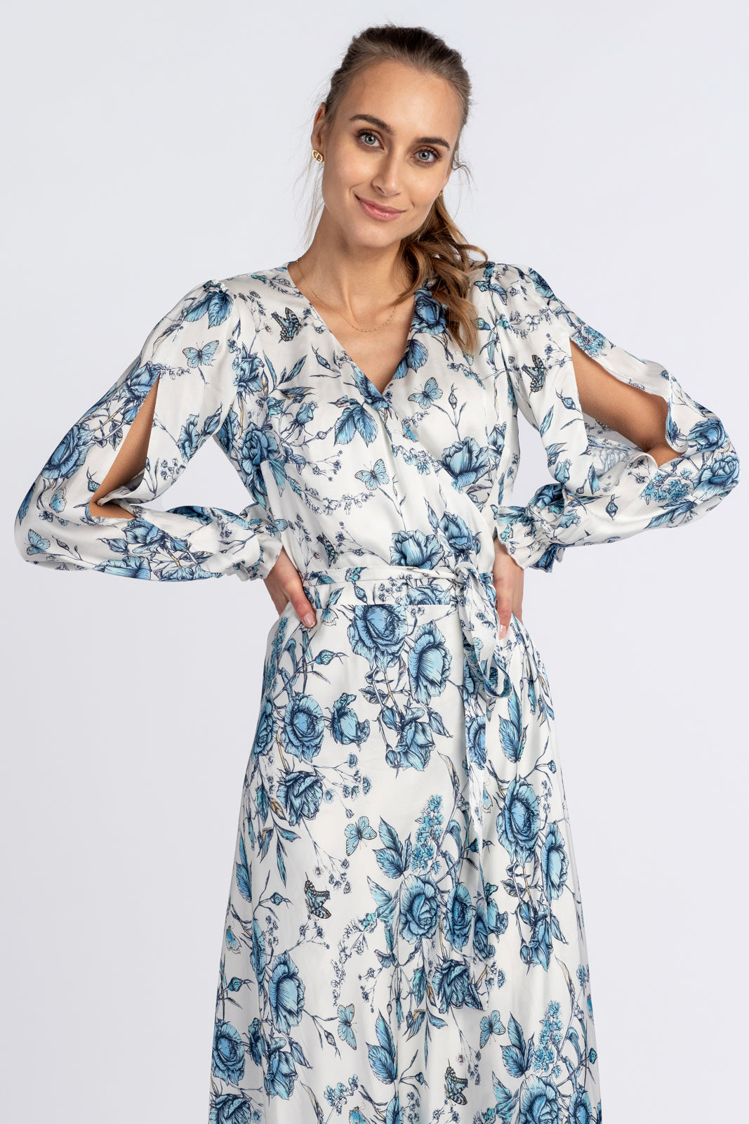 JASMINE dress blue flowers