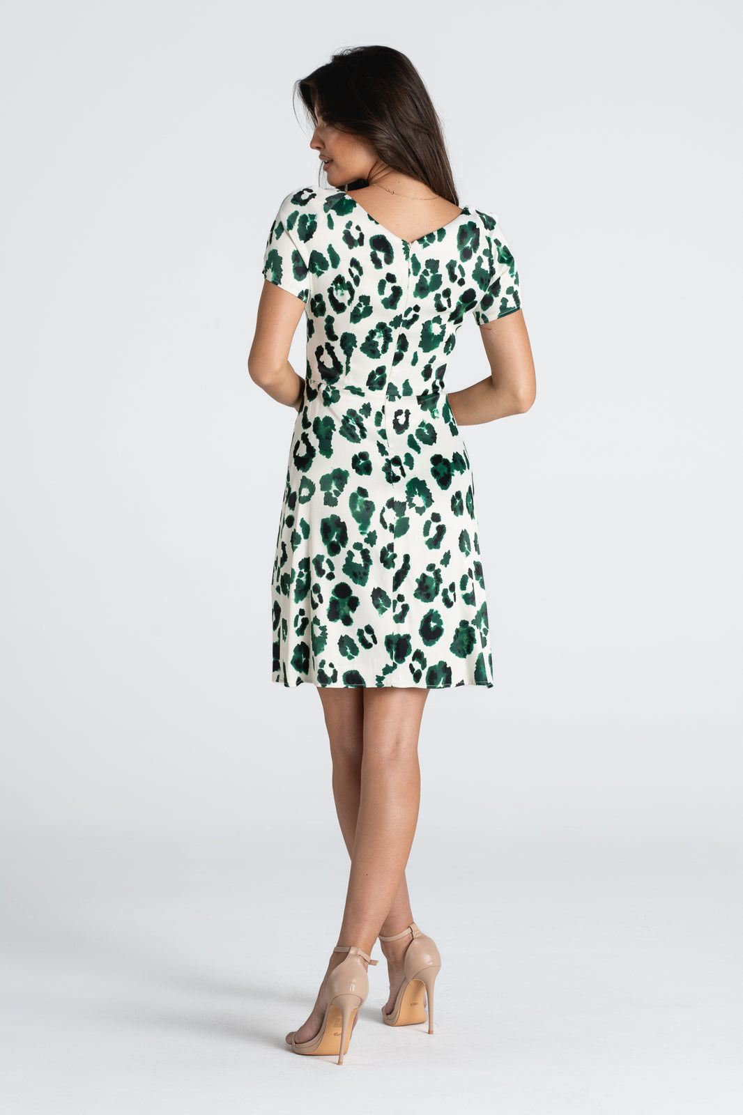 LORENA print green dress