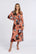 SELENA dress, orange with roses