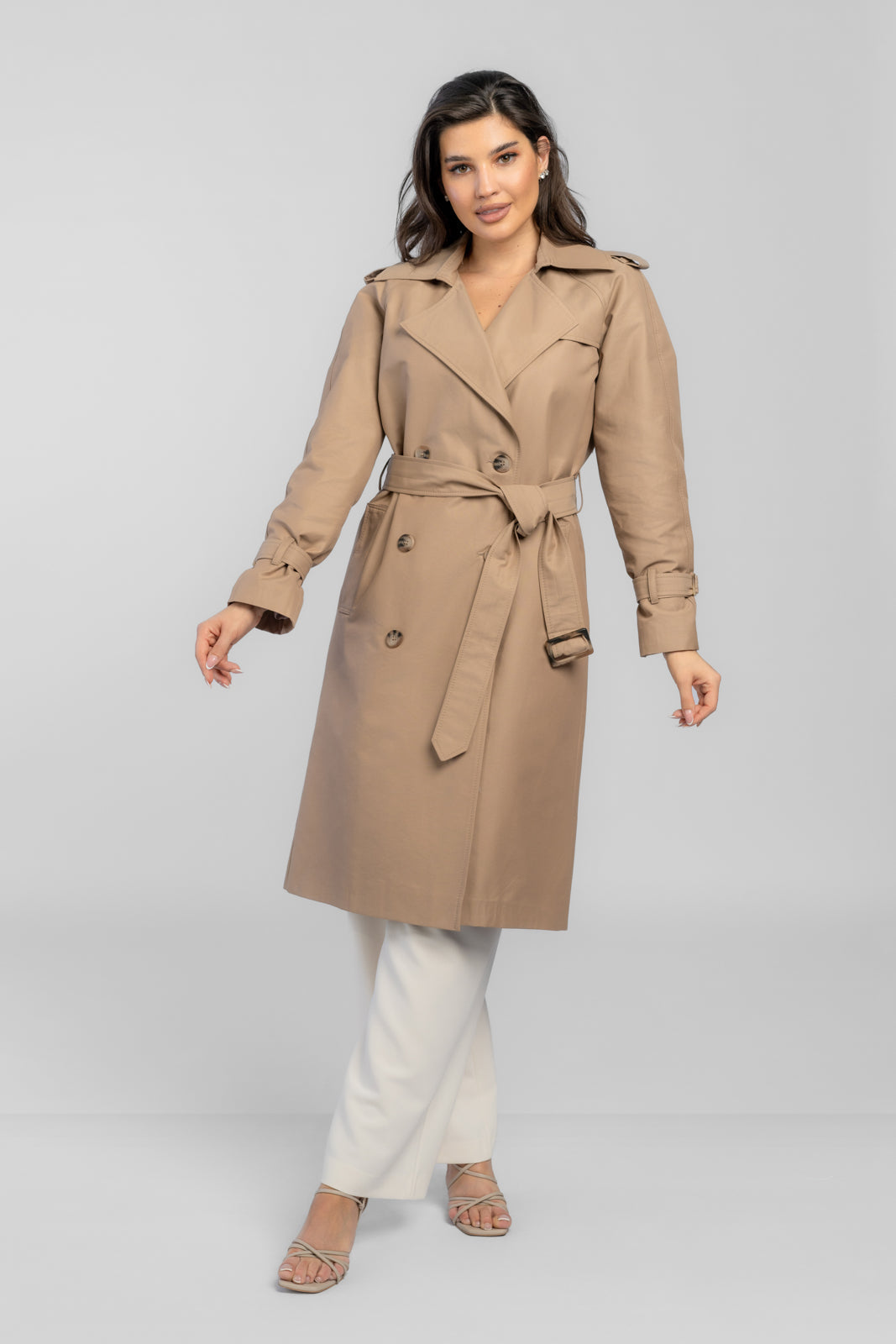 ADRIANNA cappuccino trench coat