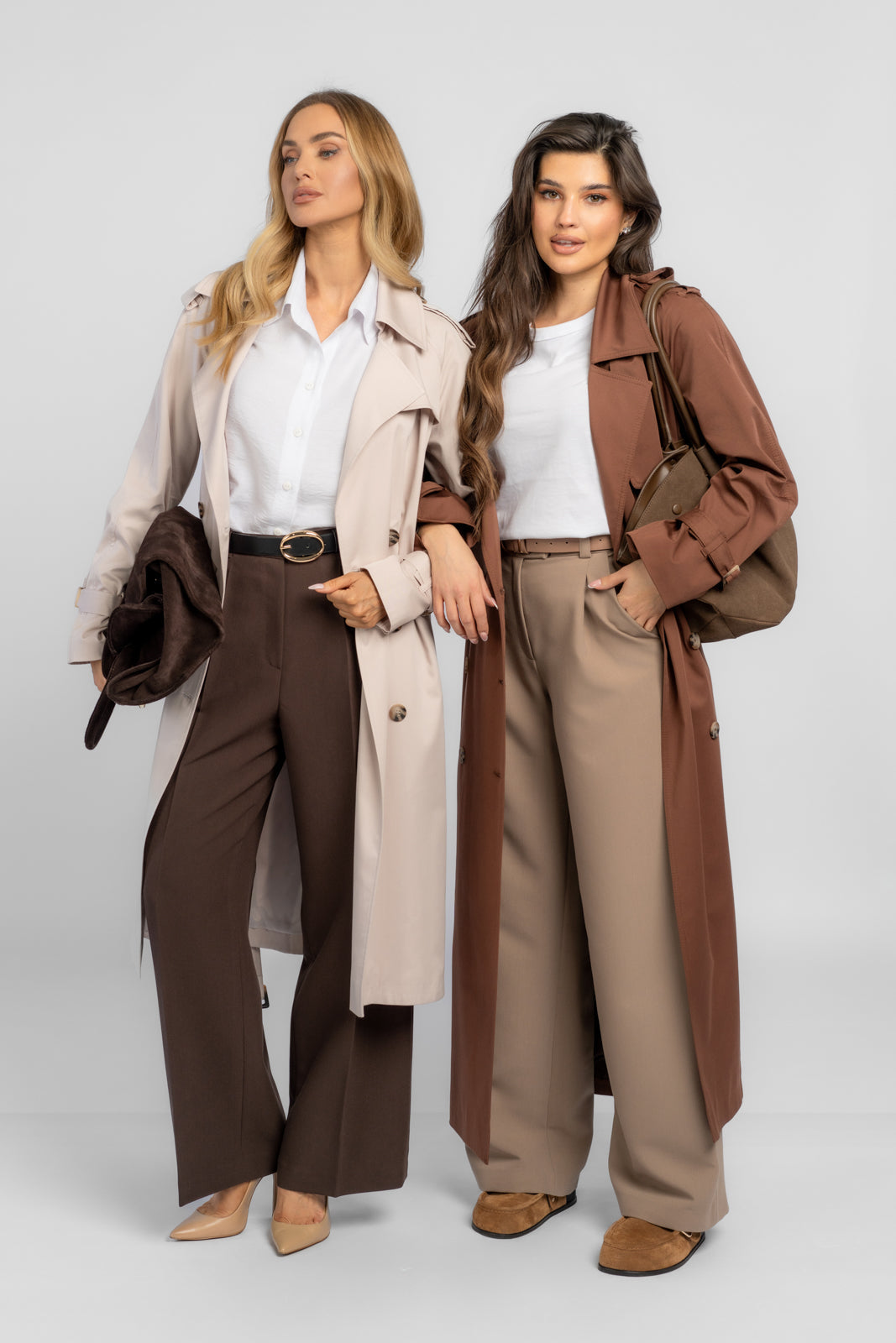ADRIANNA latte trench coat