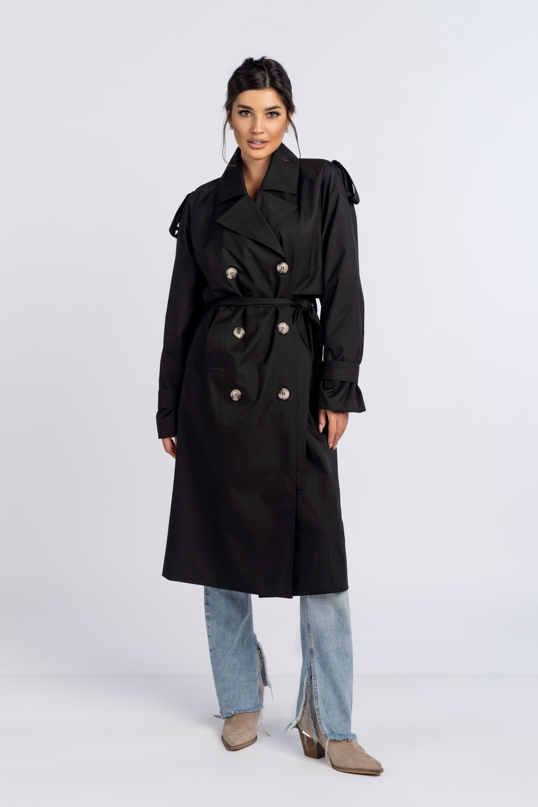AMANDA trench coat black