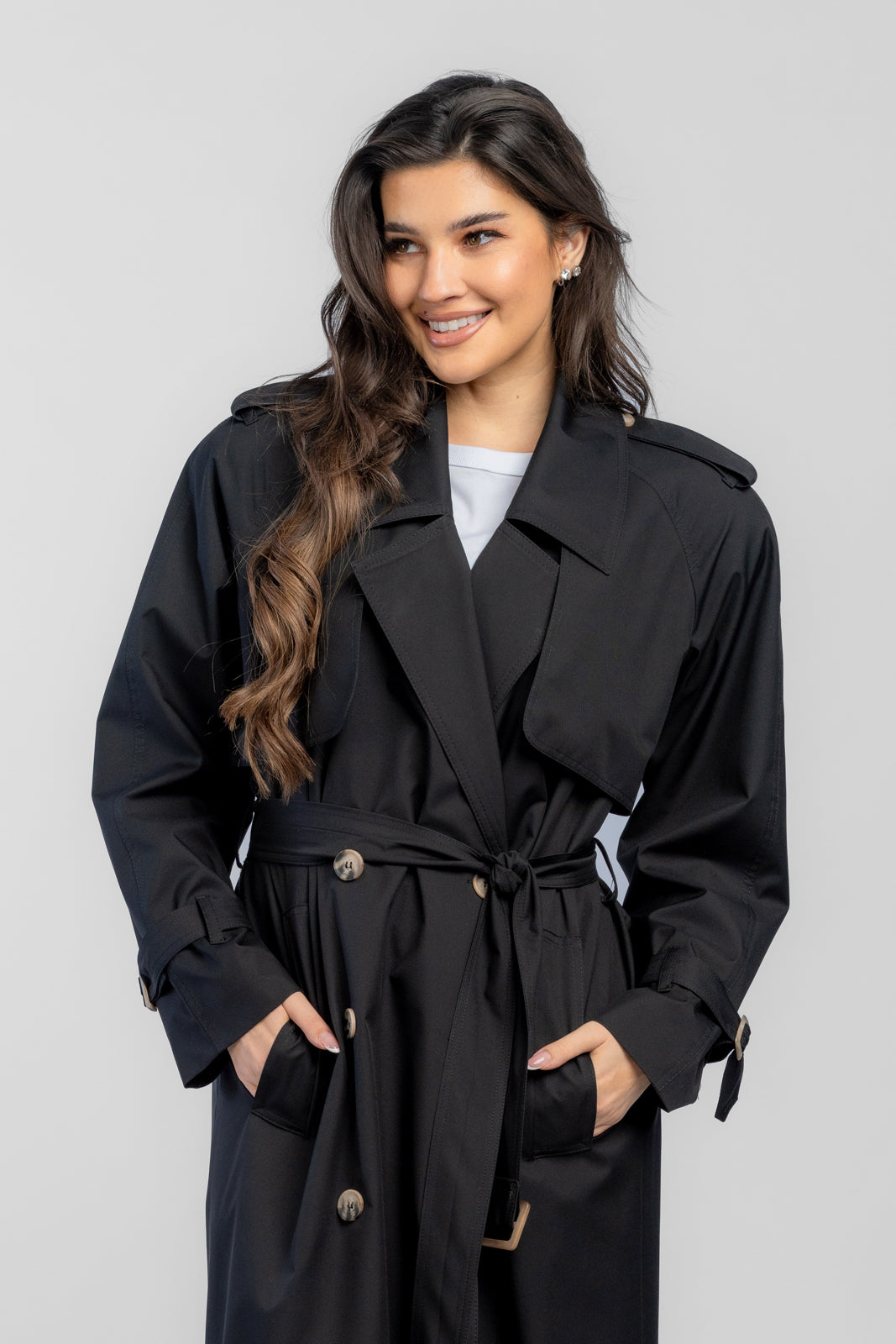 CYNTIA trench coat black