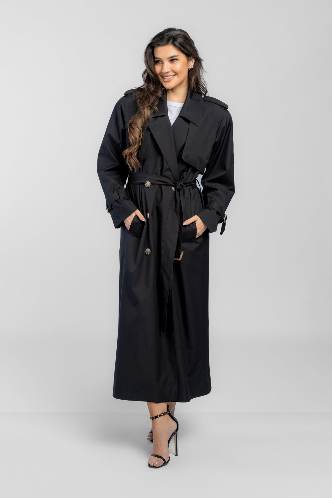 CYNTIA trench coat black