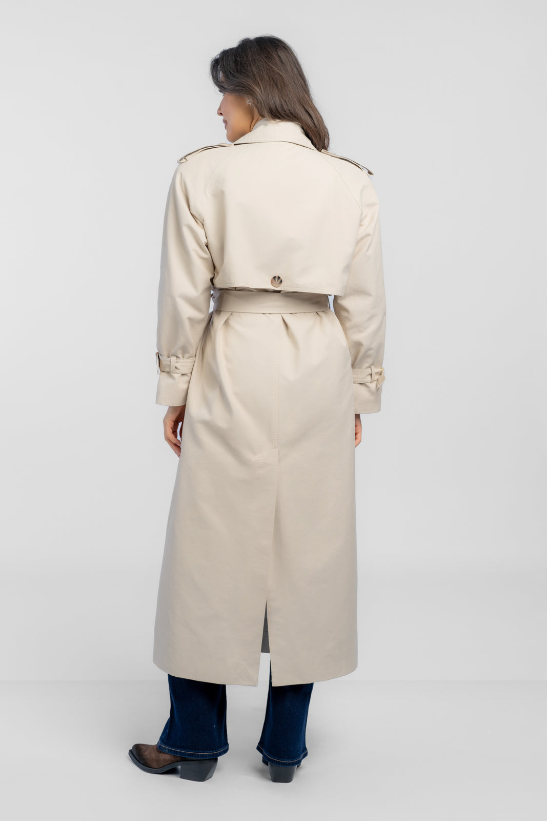 CYNTIA cream trench coat